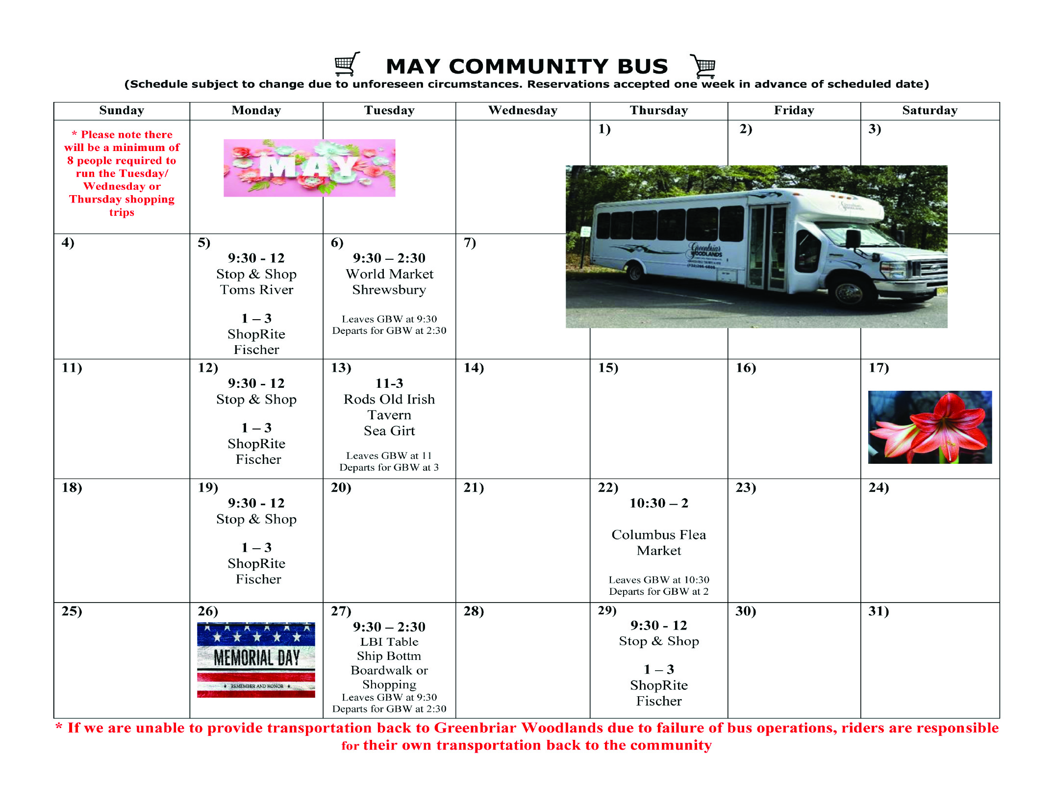 Bus Calendar